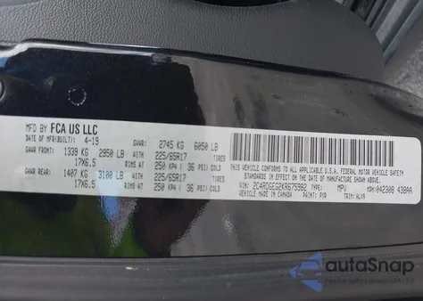 2019 Dodge Grand Caravan Gt z USA, uszkodzony, nr VIN 2C4RDGEG2KR675982